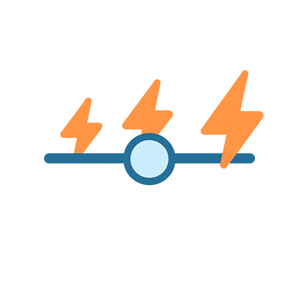 Slider gauge going from low energy to high energy.